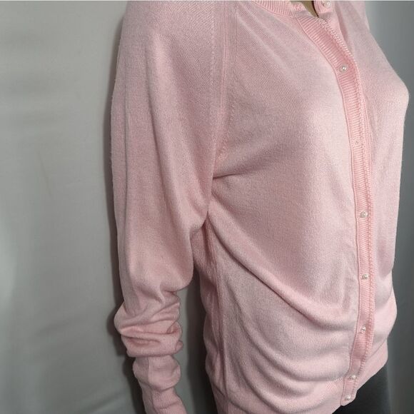 Alicia Vintage 1980s Pearl Button Pink Cardigan - Picture 11 of 13